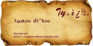 Tyukos Ákos névjegykártya